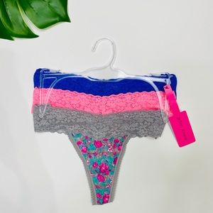 Betsey Johnson Lace Thong Panty Set